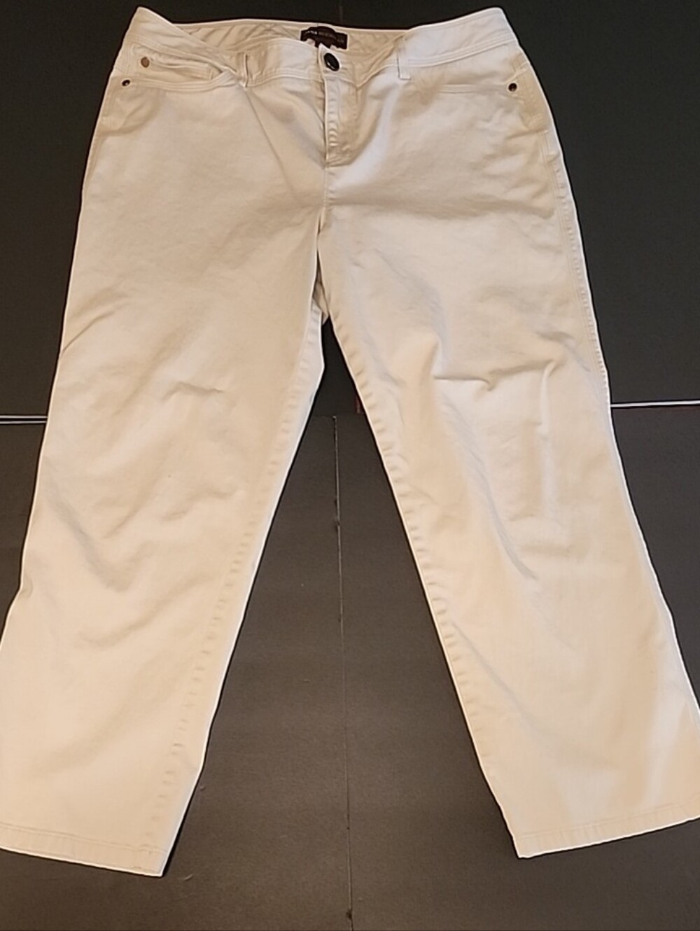 Dana Buchman Cotton Pants Tan, Beige, Cream Size 14 Preowned Button Zip Pockets